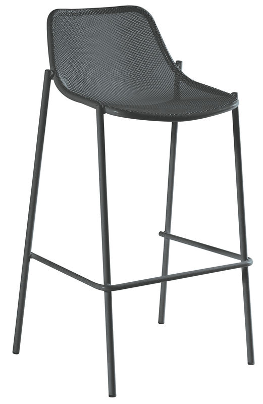 Mobilier - Tabourets de bar - Chaise de bar Round métal / H 78 cm - Emu - Fer Ancien - Acier