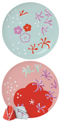 Tableware - Fun in the kitchen - Surface 02 - Poppy for two Plate - Set of 2 by Domestic -  - China
