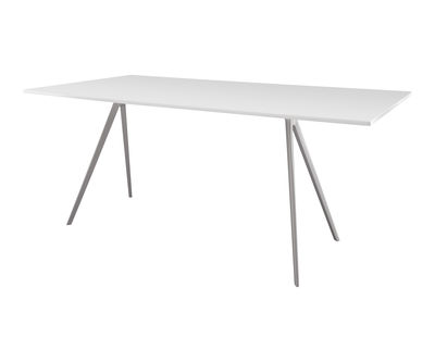 Möbel - Tische - Baguette rechteckiger Tisch 205 x 85 cm - Tischplatte aus MDF - Magis - Tischbeine weiß - Tischplatte MDF weiß - lackierte Holzfaserplatte, Lackierter Aluminiumguss