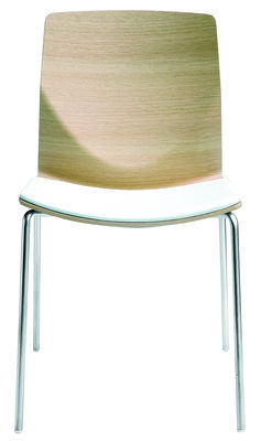 Furniture - Chairs - Kai Stacking chair - Wood by Lapalma - Blanched oak - Bleached oak plywood, Sandy steel