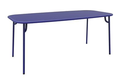 Outdoor - Tavoli  - Tavolo rettangolare Week-end - / 180 x 85 cm - Alluminio di Petite Friture - Blu - Alluminio termolaccato epossidico