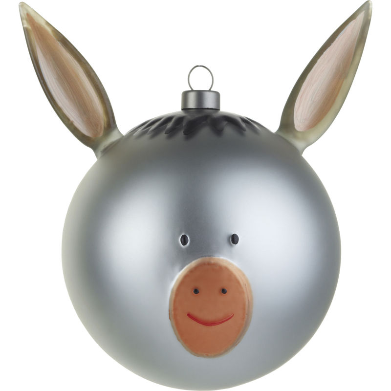 Trends - Low prices - Asinello Bauble glass grey Donkey - Alessi - Donkey - Grey - Mouth blown glass