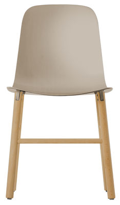 Furniture - Chairs - Sharky Chair - Plastic & wood legs by Kristalia - Beige / Natural wood - Natural beechwood, Polyurethane
