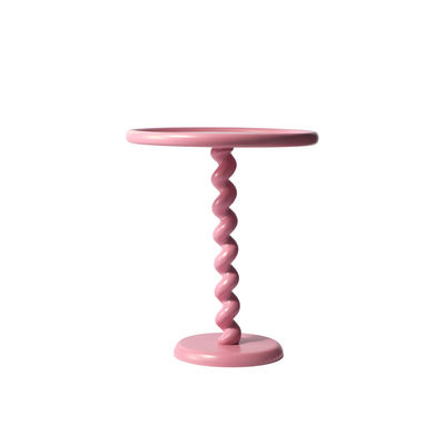 Mobilier - Tables basses - Table d'appoint Twister / Ø 46 x H 56 cm - Fonte aluminium - Pols Potten - Rose - Fonte d'aluminium