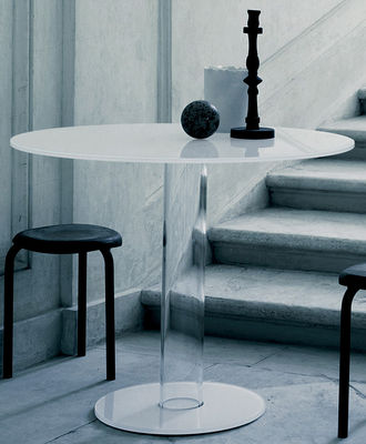 Mobilier - Tables - Table ronde Hub / Ø 80 cm - Glas Italia - Blanc - Verre