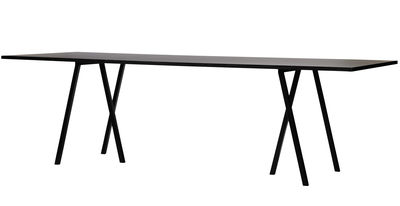 Arredamento - Tavoli - Tavolo rettangolare Loop - L 180 cm di Hay - L 180 cm - Nero - Acciaio laccato