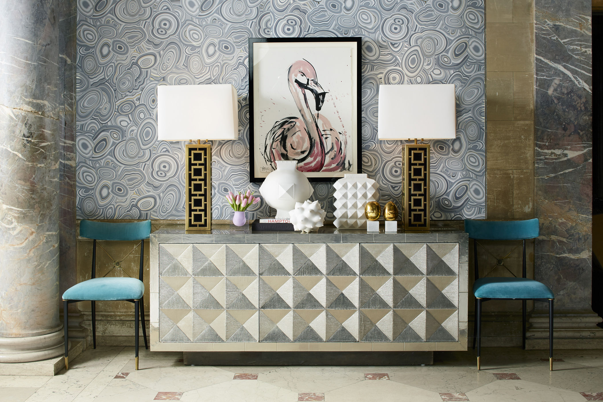 Vase Charade Block Studded von Jonathan Adler Weiß Made In Design