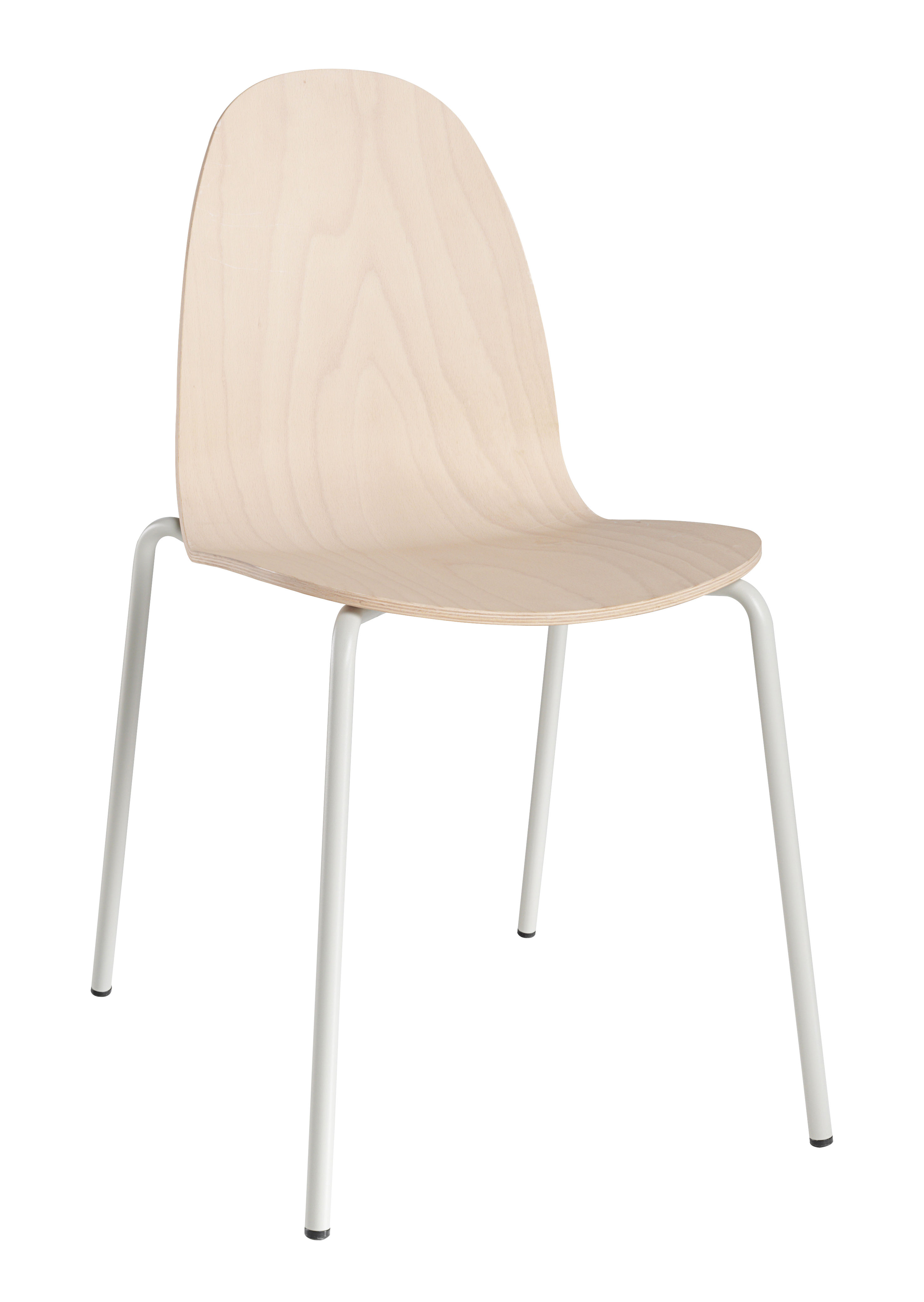 Chaise empilable Bob / Bois & Métal - Ondarreta blanc/beige en métal/bois