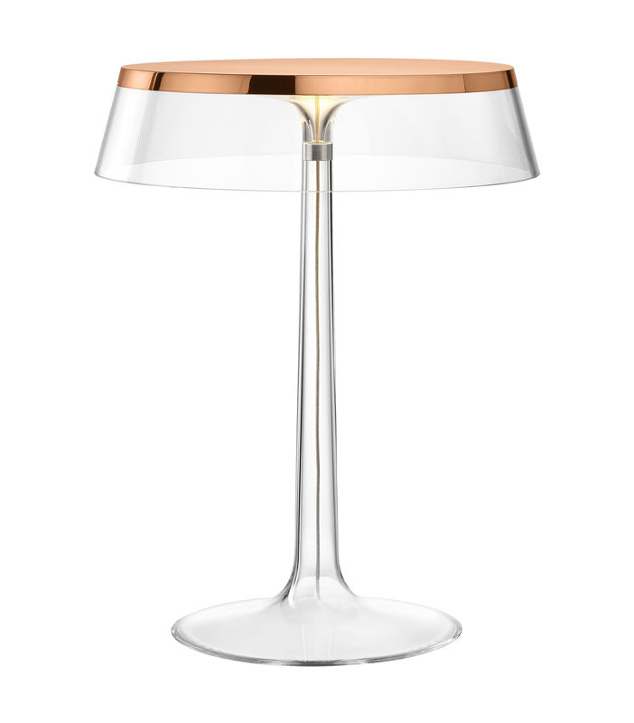 Luminaire - Lampes de table - Lampe de table Bon Jour LED plastique transparent / H 41 cm - Flos - Cuivré / Transparent - PMMA