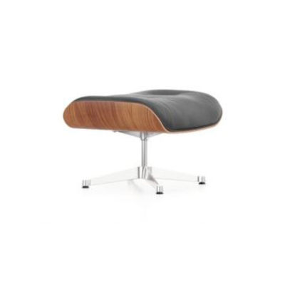 Arredamento - Pouf - Pouf Lounge Chair Ottoman - / Eames, 1956 - Ciliegio di Vitra - Ciliegio / Pelle nera - Ciliegio, Multistrato curvato, Pelle, Schiuma di poliuretano