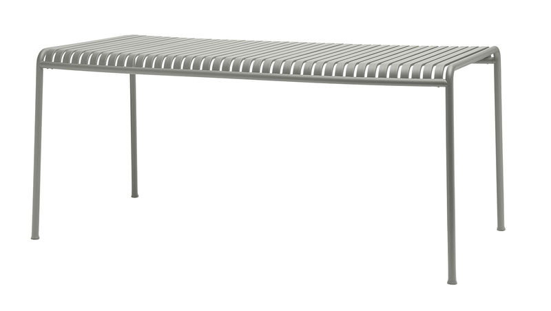 Outdoor - Gartentische - rechteckiger Tisch Palissade metall grau / 170 x 90 cm - R & E Bouroullec - Hay - Hellgrau - Galvanisch verzinkten Stahl, Peinture époxy