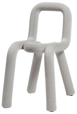 Mobilier - Chaises, fauteuils de salle à manger - Chaise rembourrée Bold / Tissu - Moustache - Gris clair - Acier, Mousse, Tissu