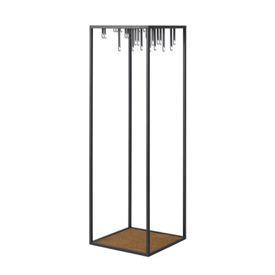 Furniture - Coat Racks & Pegs - Atelier Standing coat rack - / 55 x 55 x 170 cm by Design House Stockholm - Black / Natural mat - Coconut fibre, Steel