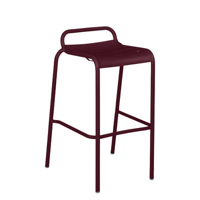 Furniture - Bar Stools - Luxembourg High stool - / Aluminium - H 78 cm by Fermob - Black cherry - Painted aluminium