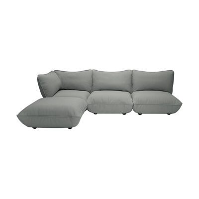 Canapé 4 places Gris Tissu Luxe Moderne Confort