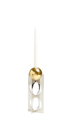 Decoration - Candles & Candle Holders - Berlin Candle stick - / Medium - H 27 cm by Jonathan Adler - H 27 cm / Gold & silver - Steel