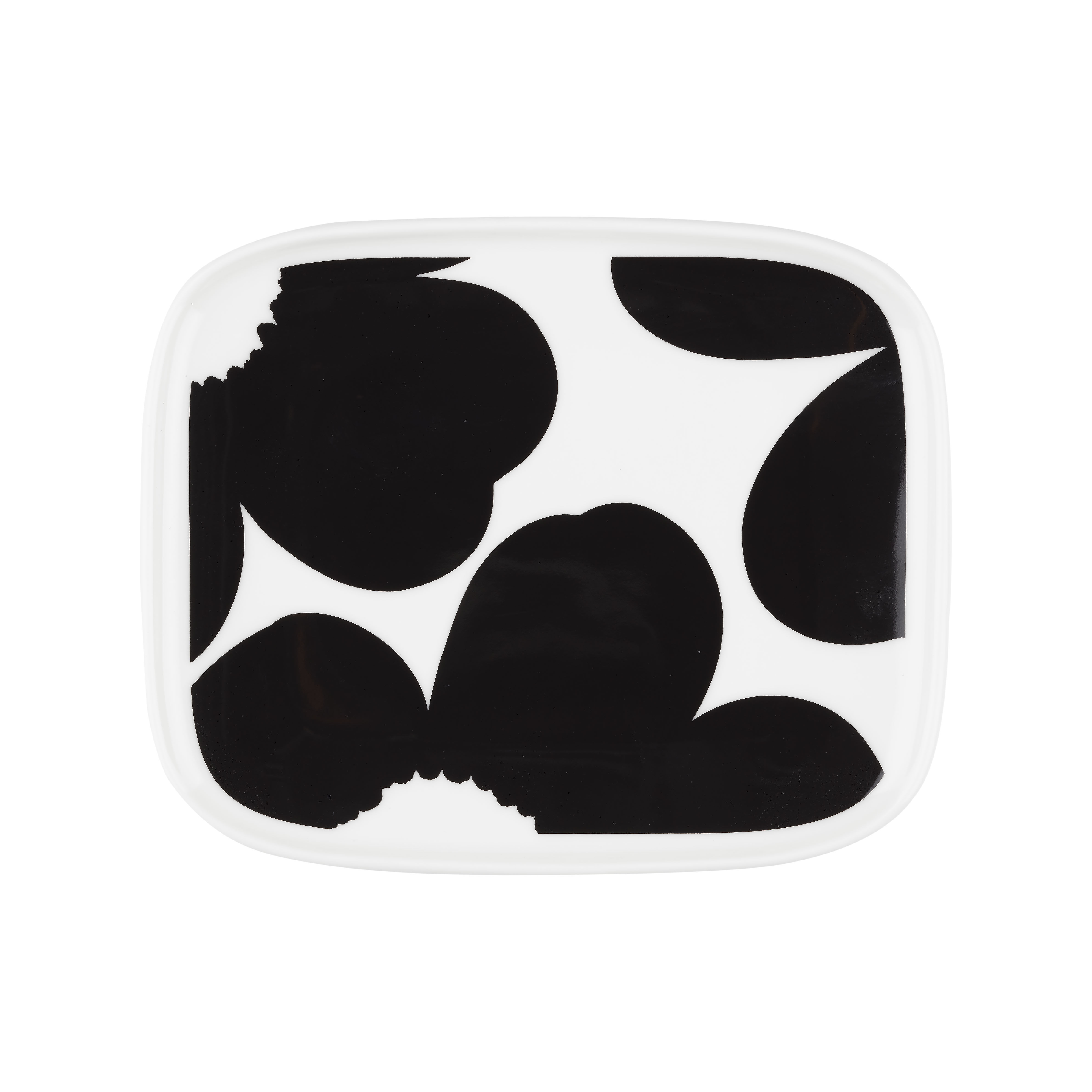 Iso Unikko Dessert plate ceramic black 12 x 15 cm Marimekko