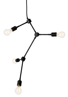 Luminaire - Suspensions - Suspension Franklin Chandelier / H 56 x Ø 56 cm - Menu - Noir - Acier, Porcelaine