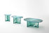 Liquefy Coffee table - / 60 x 50  x H 51 cm - Glass with marble-effected veined pattern by Glas Italia