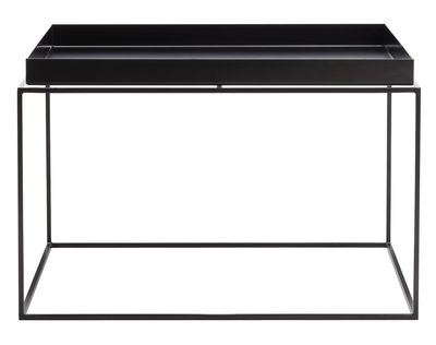 Furniture - Coffee Tables - Tray Coffee table - Square - H 35 cm / 60 x 60 cm by Hay - Black - Lacquered steel