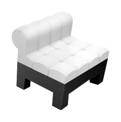 Furniture - Armchairs - Modi Easy chair - without armchairs by MyYour - Black structure / White cushions - Foam, Imitation leather, Polythene