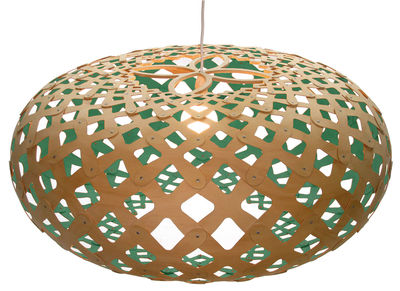 Luminaire - Suspensions - Suspension Kina / Ø 80 cm - Bicolore - David Trubridge - Vert d'eau / bambou naturel - Bambou