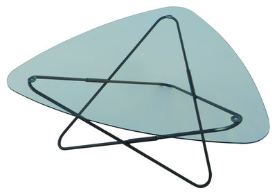 Mobilier - Tables basses - Table basse AA Butterfly structure noire - L 95 cm - AA-New Design - Structure noire / Verre transparent - Acier laqué, Verre trempé