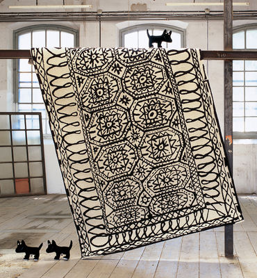 Möbel - Teppiche - Black on white - Estambul Teppich - Nanimarquina - 170 x 255 cm - schwarz und weiß - Wolle