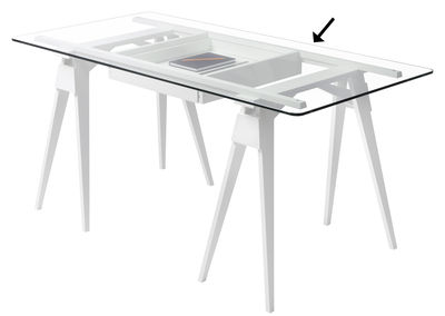 Mobilier - Bureaux - Accessoire table / Plateau verre pour bureau Arco - 150 x 75 cm - Design House Stockholm - Plateau / Verre transparent - Verre trempé