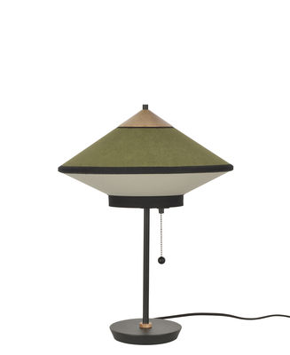 Forestier - Lampe de table Cymbal en Tissu, Métal laqué - Couleur Vert - 43.8 x 43.8 x 48 cm - Desig