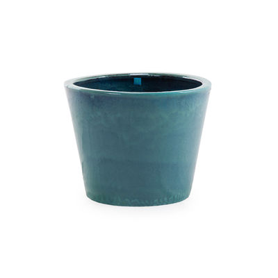 Image of Vaso per fiori Pots - / Gres smaltato - Ø 50 x H 40 cm / Fatto a mano di Unopiu - Blu - Ceramica