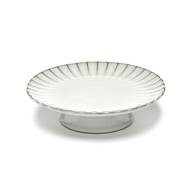 Tavola - Vassoi e piatti da portata - Piatto di presentazione per dolci Inku - / Ø 24 cm - Gres di Serax - bianca - Gres smaltato