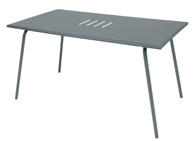 Outdoor - Garden Tables - Monceau Rectangular table - 146 x 80 cm - 6 people by Fermob - Storm Grey - Painted steel