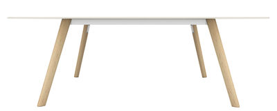 Furniture - Dining Tables - Pilo Rectangular table by Magis - Natural wood / white - Ashwood, Cast aluminium, HPL