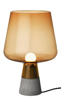 Luminaire - Lampes de table - Lampe de table Leimu / Ø 20 x H 30 cm - Iittala - Orange - Béton, Verre soufflé