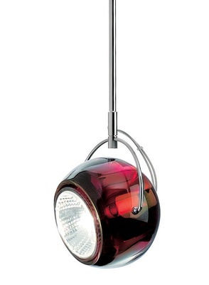 Leuchten - Pendelleuchten - Beluga Pendelleuchte Glas-Ausführung - Ø 9 cm - Fabbian - Rot - Glas