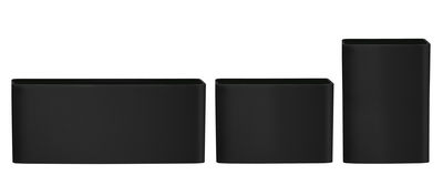 Déco - Paniers et petits rangements - Pot à suspendre / Pour étagères String - Set de 3 - String Furniture - Noir - Plastique ABS