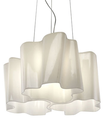 Illuminazione - Lampadari - Sospensione Logico Mini - 3 elementi x120° di Artemide - Bianco - mini - vetro soffiato