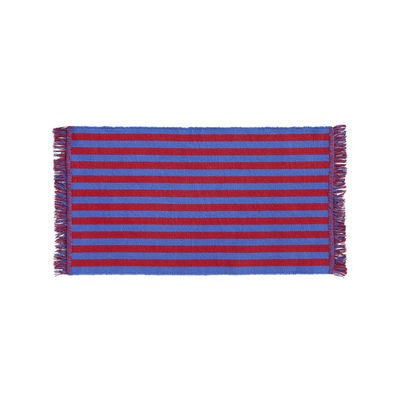 Déco - Tapis - Tapis Stripes and stripes / 95 x 52 cm - Coton - Hay - Rouge & bleu - Coton