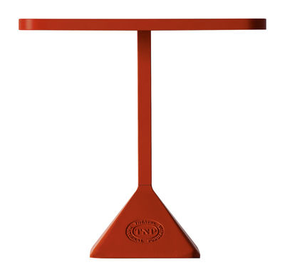 Outdoor - Tavoli  - Tavolo quadrato TNP - / 70 x 70 cm di Kristalia - 70 x 70 cm - Struttura rosso / Piano rosso - Acciaio laccato, Acciaio verniciato, Ghisa