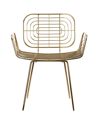 Furniture - Chairs - Boston Armchair - / Metal by Pols Potten - Gold - Lacquered metal