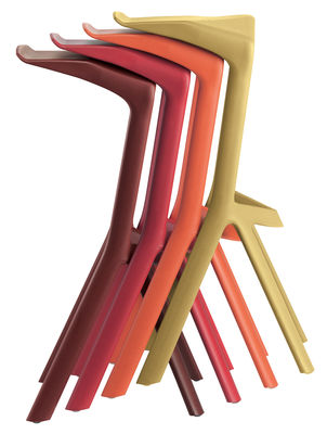 Furniture - Bar Stools - Miura Bar stool - H 78 cm - Plastic by Plank - Black - Polypropylene with glass fibre added