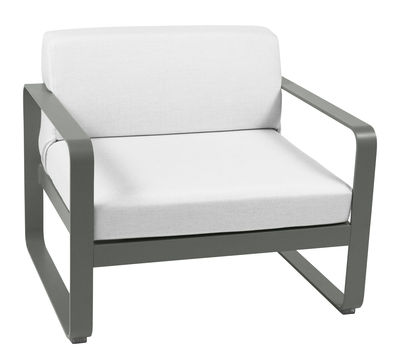 Möbel - Lounge Sessel - Bellevie Lounge Gepolsterter Sessel - Fermob - Rosmarin - lackiertes Aluminium, Polyacryl-Gewebe, Schaumstoff