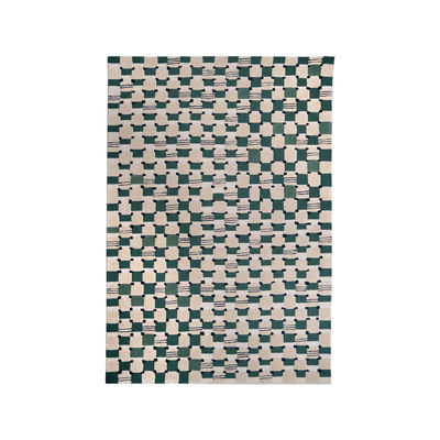 Decoration - Rugs - Damier Rug - / 170 x 240 cm - Hand-tufted by Maison Sarah Lavoine - Cactus green - Cotton, Wool