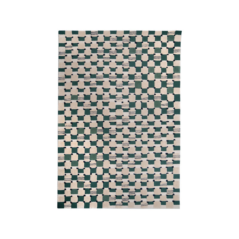Décoration - Tapis - Tapis Damier  vert / 170 x 240 cm - Tufté main - Maison Sarah Lavoine - Vert Cactus - Coton, Laine