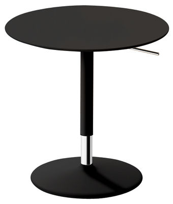 Furniture - Coffee Tables - Pix Adjustable height table - Ø 50 cm / Adjustable height 48 to 74 cm by Arper - Black - Lacquered metal, MDF