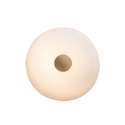 Luminaire - Appliques - Applique Tropico Media LED / Plafonnier - Ø 36 cm / Verre soufflé - Fontana Arte - Blanc opalin / Or - Métal galvanisé, Verre soufflé