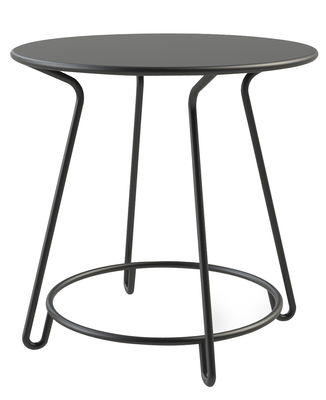 Jardin - Tables de jardin - Table ronde Huggy / Ø 75 cm - Aluminium - Maiori - Ø 75 cm / Carbone - Aluminium laqué époxy