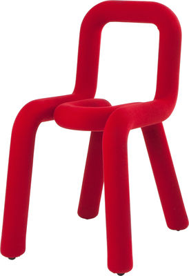 Mobilier - Chaises, fauteuils de salle à manger - Chaise rembourrée Bold / Tissu - Moustache - Rouge - Acier, Mousse polyuréthane, Tissu