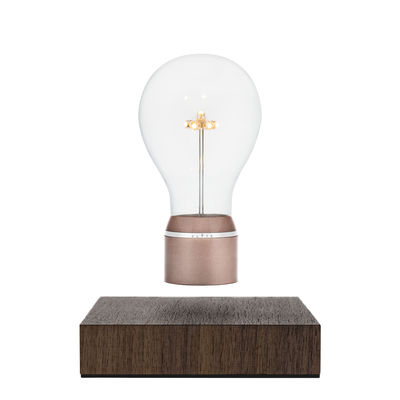 Image of Lampada da tavolo Flyte Buckminster - / Lampadina in levitazione di Flyte - Rame/Legno naturale/Metallo - Legno